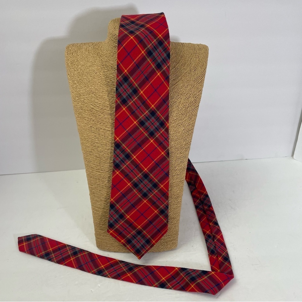 GAP Vintage Red Plaid ties wool and cotton